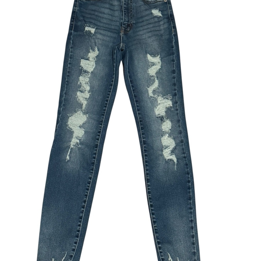 Aeropostale Blue Skinny Distressed Jeans - Picture 1 of 4